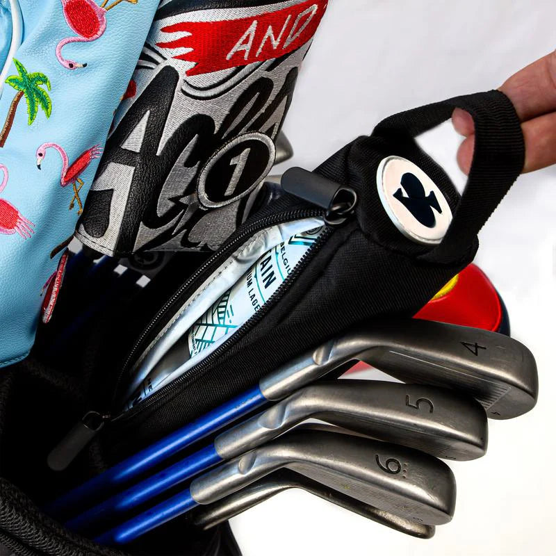 Pins and Aces Golf Bag Beverage Sleeve - Black